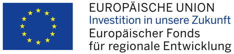 Logo der Europäischen Union mit der Aufschrift: Investition in unserer Zukunft, Europäischer Fonds für regionale Entwicklung.